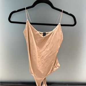 Windsor Beige Spaghetti Strap Bodysuit